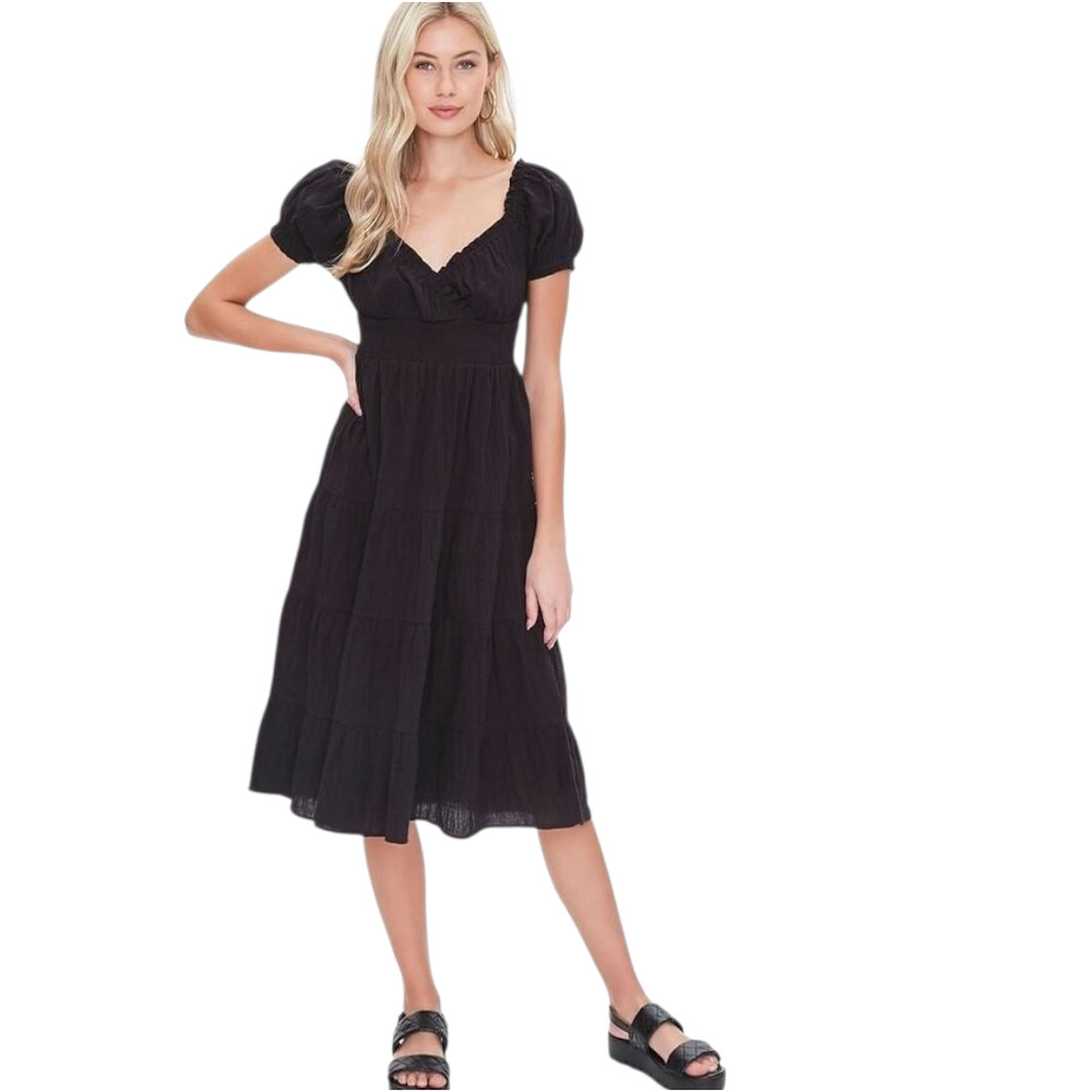 FOREVER 21 black midi dress size S‎